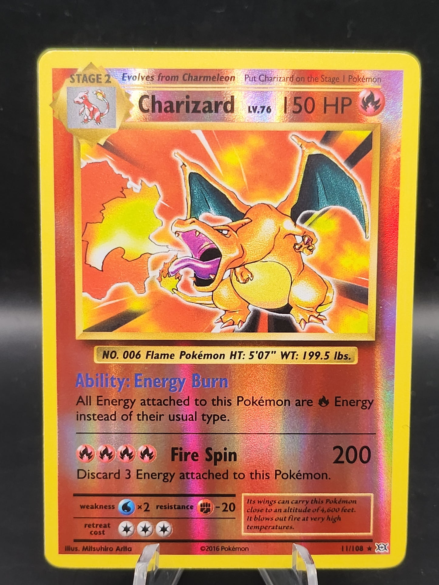 Pokémon TCG: 2016 Charizard 11/108 XY Evolutions Reverse Holo Rare