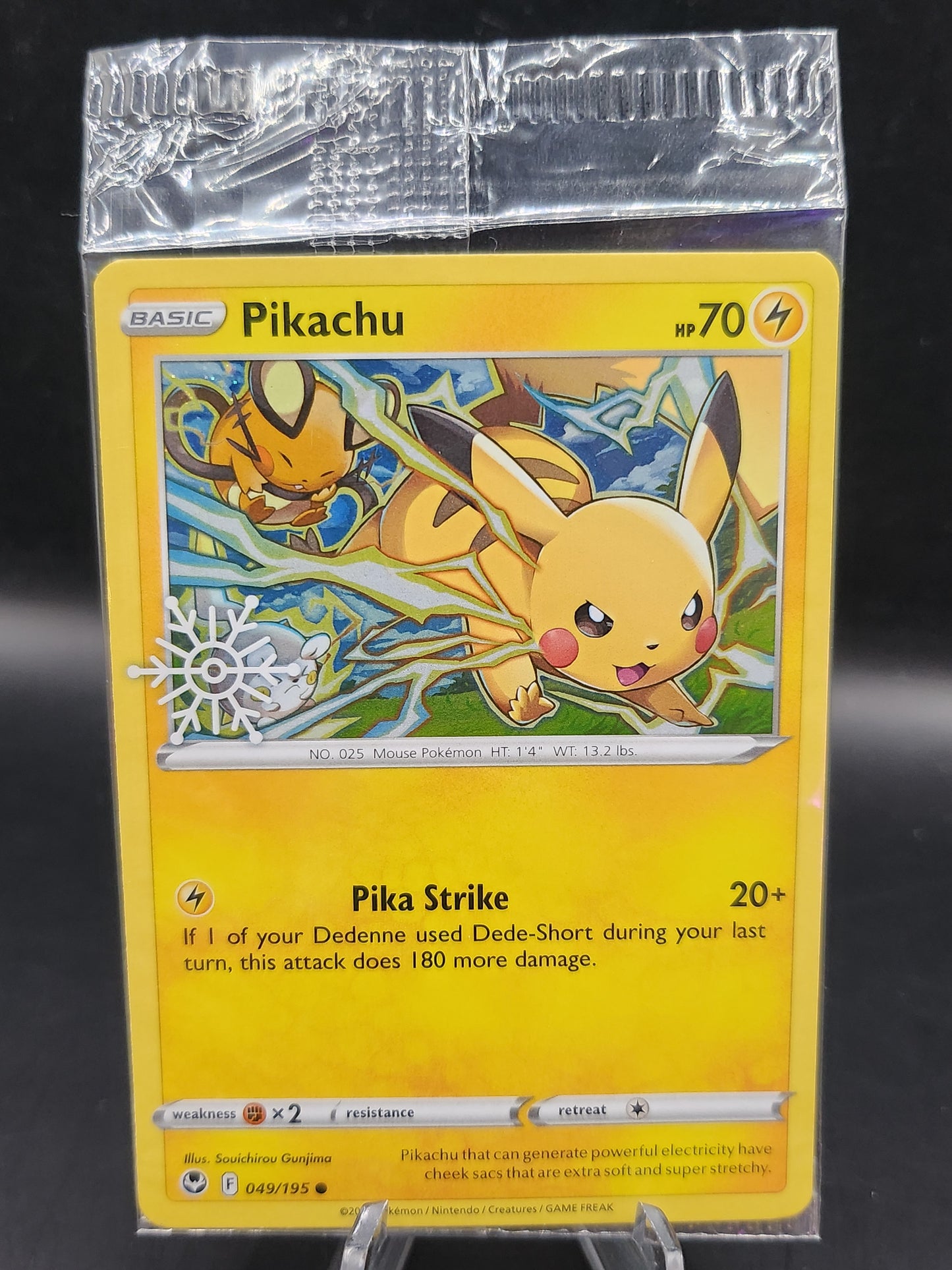 Pokémon TCG: 2022 Pikachu Holo Snowflake Stamp 049/195 SWSH: Silver Tempest Sealed