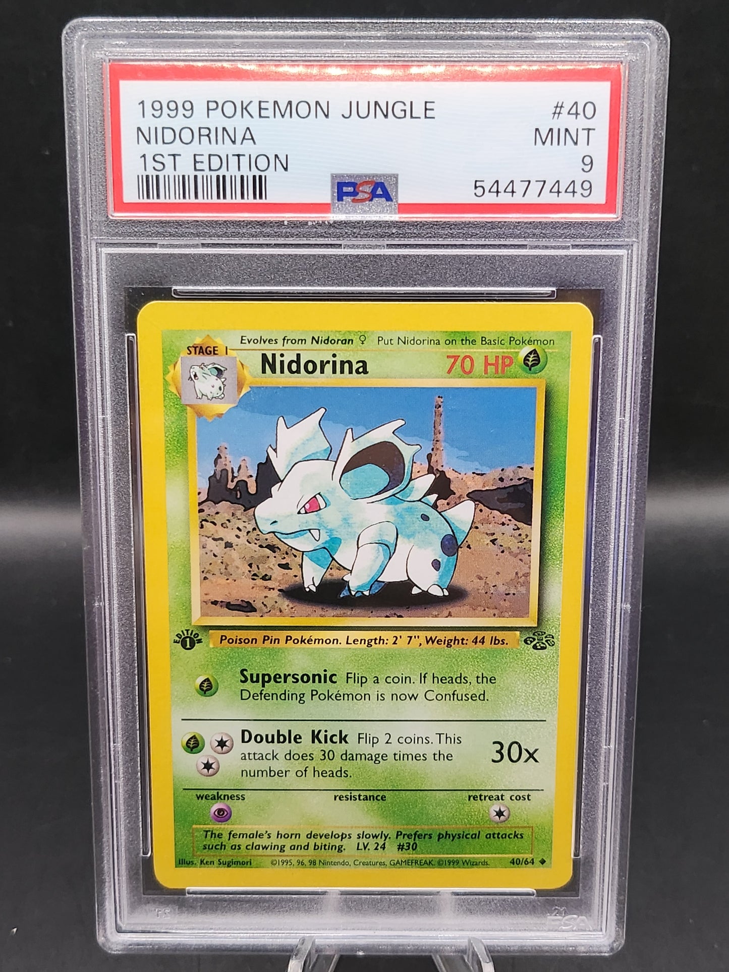 PSA 9 Pokémon TCG: 1999 1st Edition Nidorina 40/64 Jungle