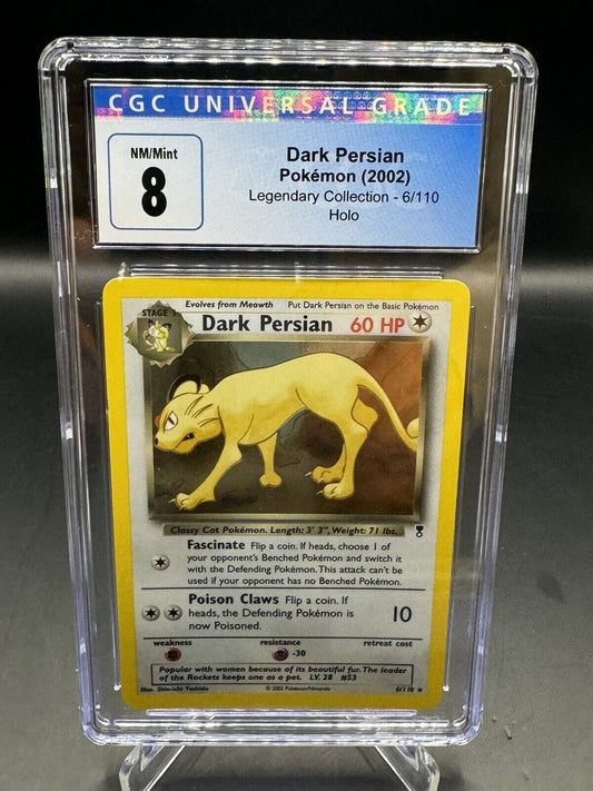 CGC 8 Pokémon TCG: 2002 Dark Persian 6/110 Legendary Collection Holo Rare