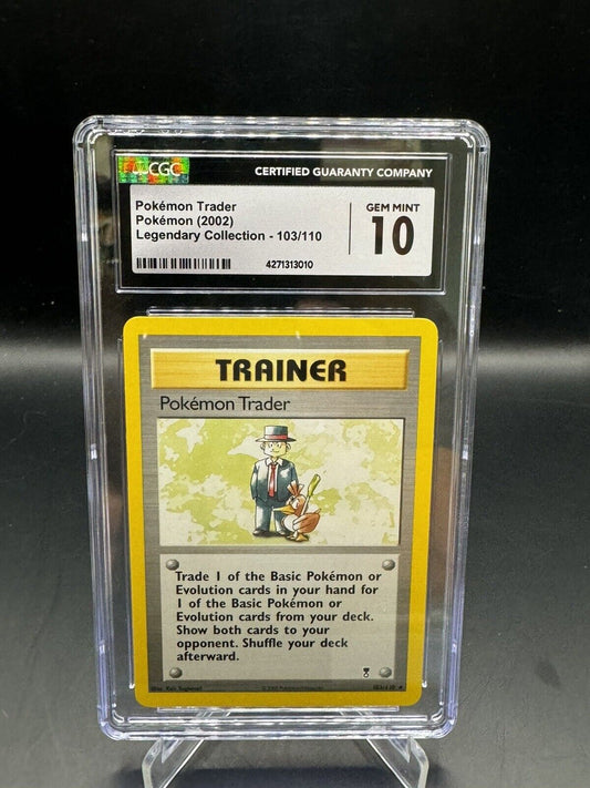 CGC 10 Pokémon TCG: 2002 Pokemon Trader 103/110 Legendary Collection Non-Holo Rare