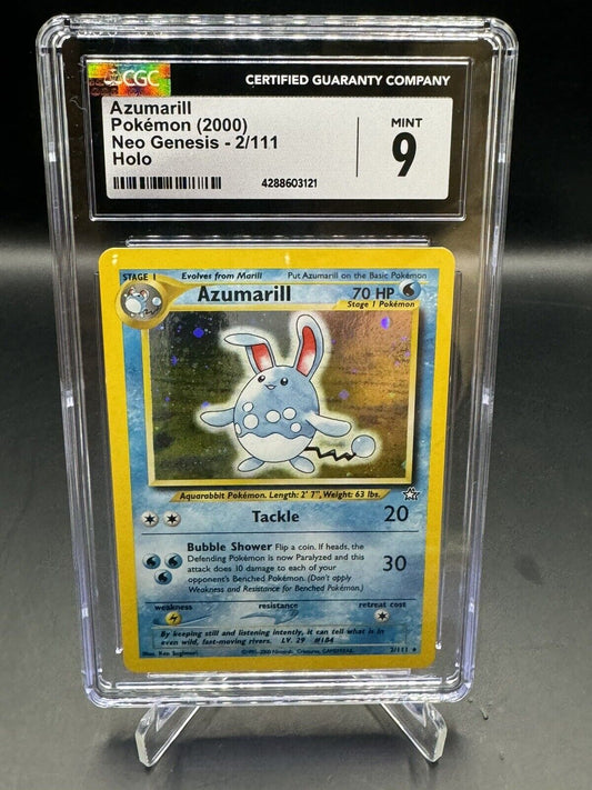 CGC 9 Pokémon TCG: 2000 Azumarill 2/111 Neo Genesis Holo Rare